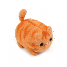 Набор для сухого валяния из шерсти, игрушка Кот, с голками, фелтинг