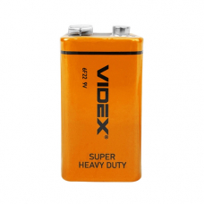 Батарейка крона VIDEX CR-9V 6F22 9В, батарея, солевая