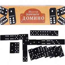 Настольная игра Домино, 28 костей, черные, пластик