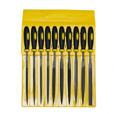 Набор надфилей 10шт с ручками 4x160мм, универсальных, высокоуглеродистая сталь