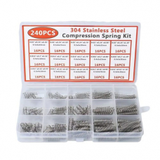 Набор пружин сжатия 240шт 0.3-0.5мм, нержавеющая сталь