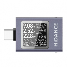 USB тестер тока, напряжения, емкости, Type-C, Hidance HDC-085C