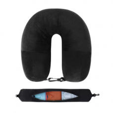 Подушка чехол 2в1 дорожная U-образная, сумка для одежды, велюровая