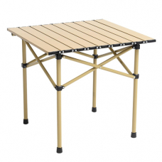 Стол раскладной ламелевый 50x50см походный, металл пластик, в чехле, DC-5009