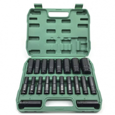 Набор ударных головок 20шт 8-32мм 1/2" удлиненные для литых дисков в кейсе