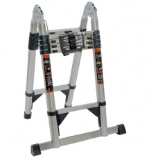 Лестница телескопическая 2.1м+2.1м, складная стремянка, нержавеющая сталь