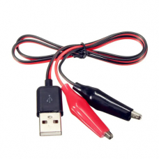 Кабель переходник USB Type-A на зажимы крокодилы, 60см