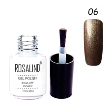 Гель-лак для ногтей маникюра 7мл Rosalind, шиммер, 06 антрацит