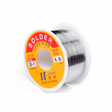 Припой для пайки ПОС 63, 1.5мм с флюсом, катушка 100г JINHU Припой для пайки ПОС 63, 1.5мм с флюсом, катушка 100г JINHU