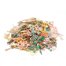 Набор подвесок металлических 100г, шармы шармики, Ключи, микс Набор подвесок металлических 100г, шармы шармики, Ключи, микс