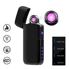 USB зажигалка электронная плазменная сенсорная Lighter, черная
