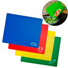 Набор кухонных досок 4шт, разделочные гибкие 33x27x0.25см, цветные