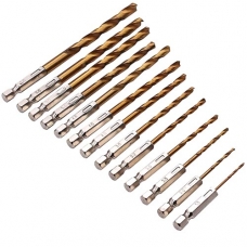 Набор сверл 13шт 1.5-6.5мм, 6-гранные, для шуруповерта, HSS сталь