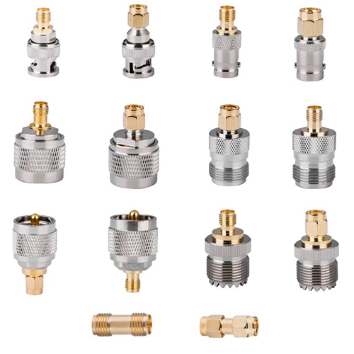 Комплект антенних адаптерів SMA, BNC, N-Type, UHF (PL259/SO239) - набір ВЧ перехідників 14 одиниць