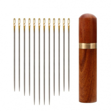 Набор самозаправляющихся швейный игл 12шт с деревянным футляром