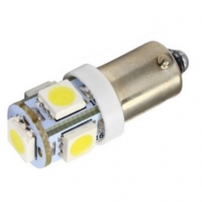 LED BA9S T4W лампа в автомобиль 2шт, 4+1 SMD 5050, белый