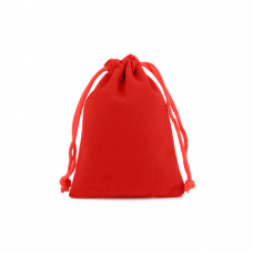 Мешочек подарочный из бархата 5x7см 50шт на затяжках, красный
