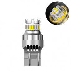 LED T20 W21W лампа в автомобиль 2шт, 18+5 SMD 4014 3030, с обманкой, белый