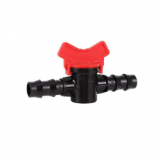 Кран соединительный для капельной трубки 16мм, пластик