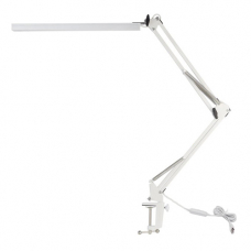 Лампа настольная LED на струбцине 10Вт, 2 колена, USB, белая