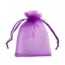 Мешочек подарочный из органзы 10x15см 100шт на затяжках, фиолетовый