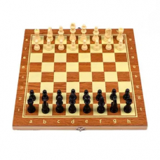 Настольная игра 3в1 шахматы, шашки, нарды, 29x29см, дерево, УЦЕНКА J4