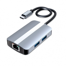 USB 3.0 Type-C - RJ45 Ethernet LAN адаптер и хаб 2x USB 2.0 3.0 SD TF