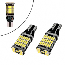 LED T15 W16W лампа в автомобиль 2шт, 45 SMD 4014, с обманкой Canbus, белый