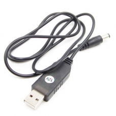 Кабель переходник, преобразователь напряжения 5-12В, USB - 5.5x2.1мм