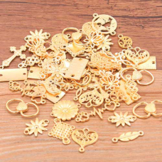 Набор подвесок металлических 100г, шармы шармики, Смешанные, золото