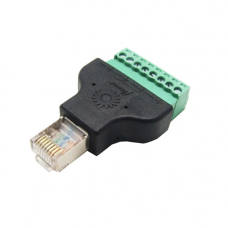 Переходник RJ45 8P8C витая пара разъем папа - клеммники 8pin Переходник RJ45 8P8C витая пара разъем папа - клеммники 8pin