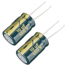 Конденсатор электролитический алюминиевый 10шт, 10мкФ 450В 105С
