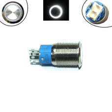 Кнопка 16мм фиксирующаяся, 12-24В, белый LED, 5pin, 16K-P11DZ